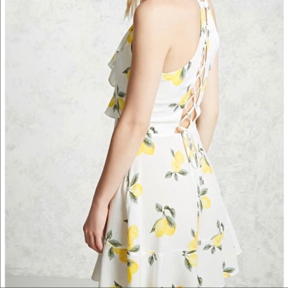 Forever 21 Faux-Wrap Lemon Dress - Picture 2 of 8